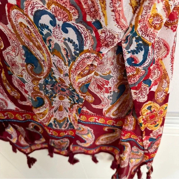 Live 4 Truth Women’s Short Sleeve Open Front Multicolor Paisley Kimono Sz 1X GUC - Picture 6 of 8